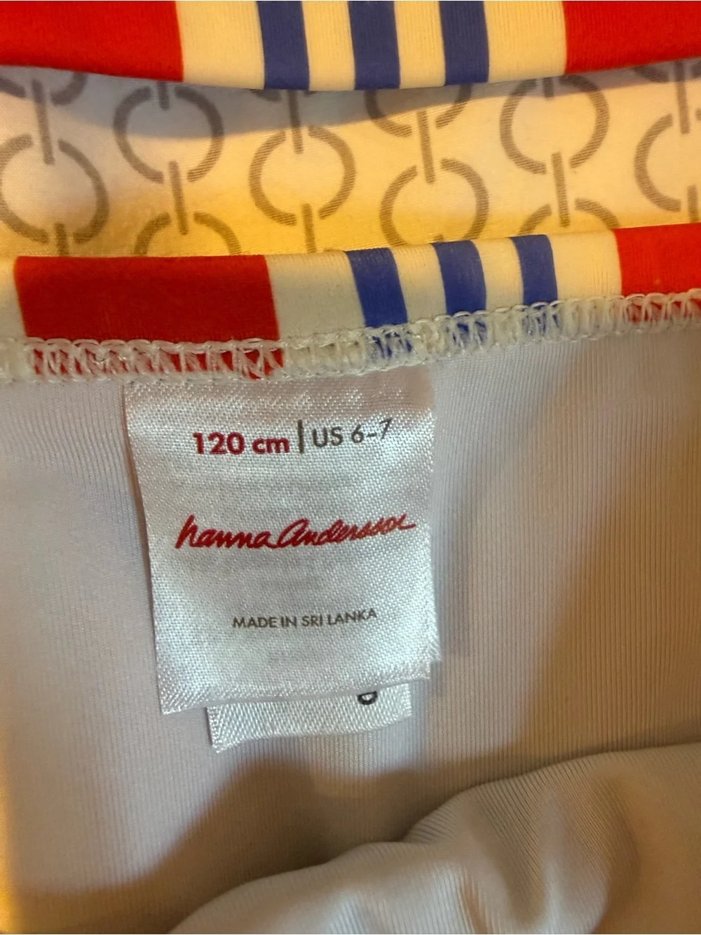 Hanna Andersson Red & Blue Striped Girls Two-Piece Swimsuit